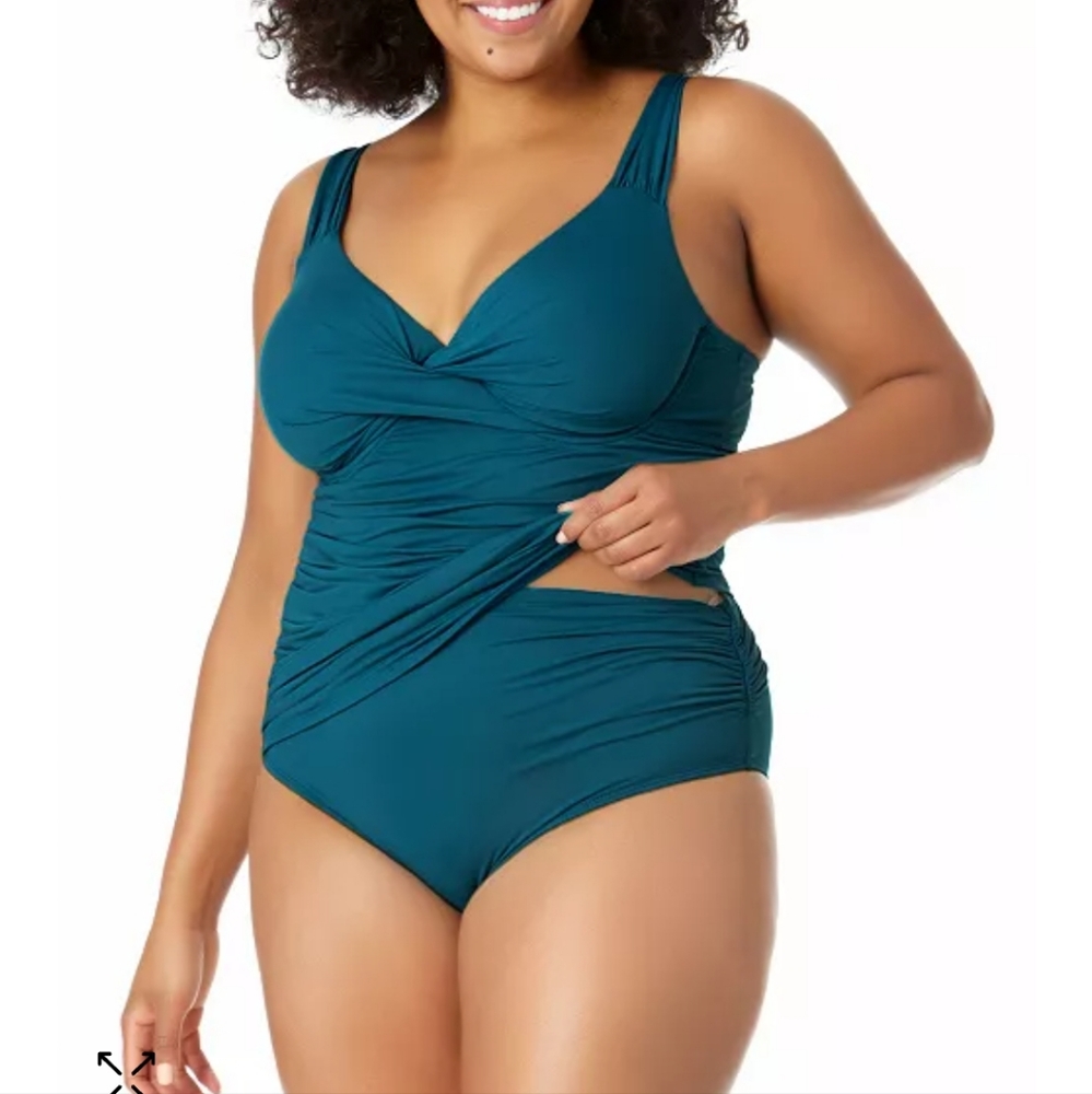 Ann Nicole Bandeau Tankini Swim Top Size 20W